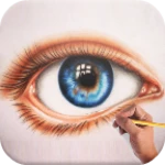 how to draw eyes android application logo